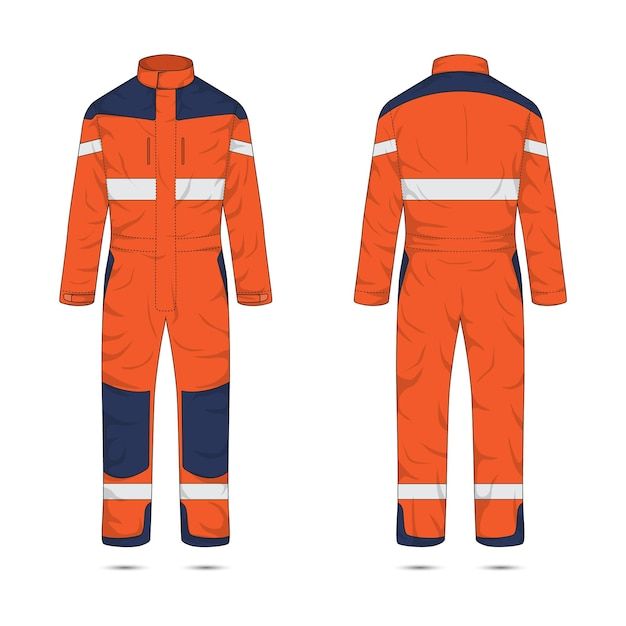 Premium Vector _ Illustration of work wear front and back view