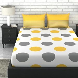 QUALITY LINEN BRAND 100% Cotton King Size Bedsheet with 2 Pillow Covers