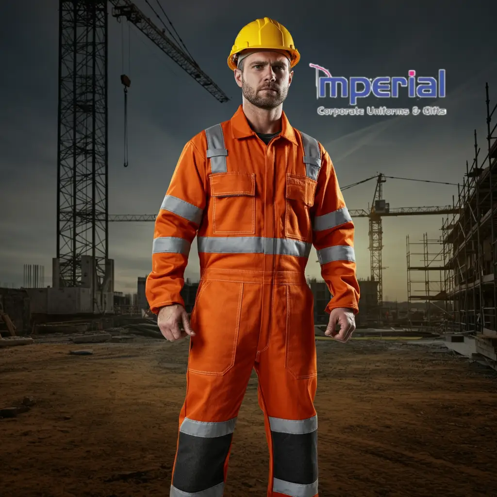 construction worker wearing flame-resistant coveralls – imperial Clothing